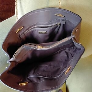 Tory Burch Leather Shoulder Bag with Gold Details